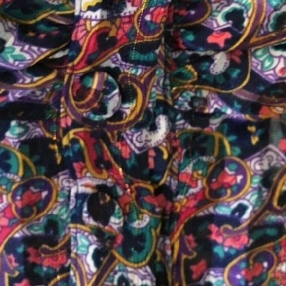 Hasting & Smith  polyester sheer colorful paisley  blouse mock neck size 8 - Picture 7 of 10